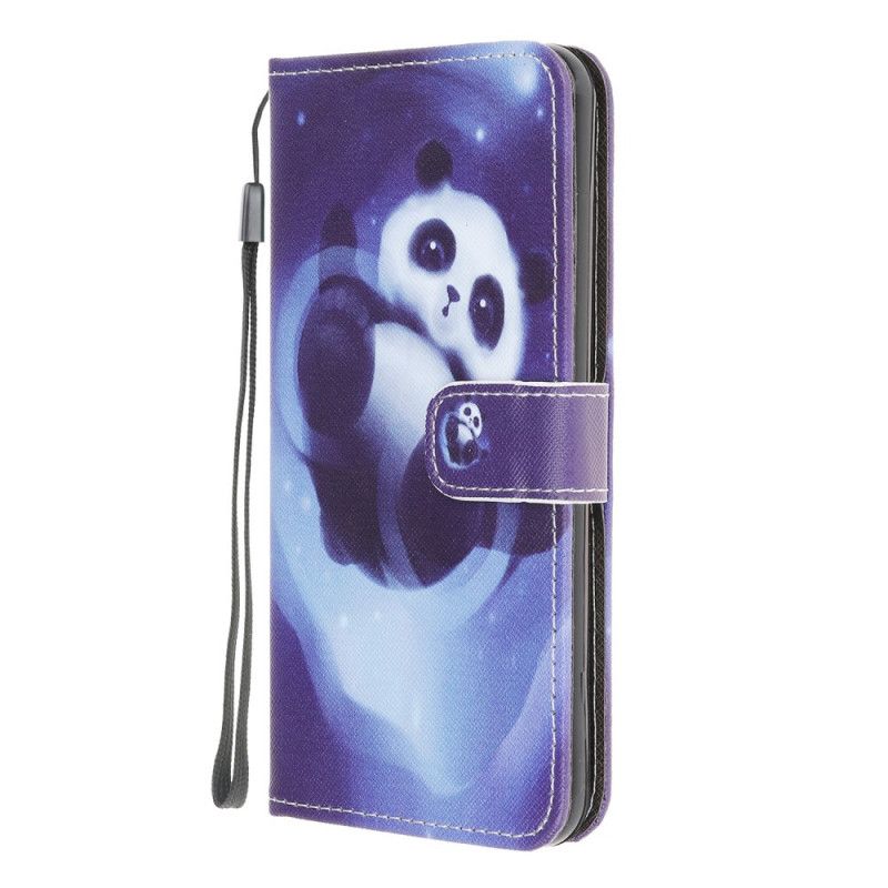 Etui Folio Samsung Galaxy A12 Przestrzeń Panda Ze Stringami