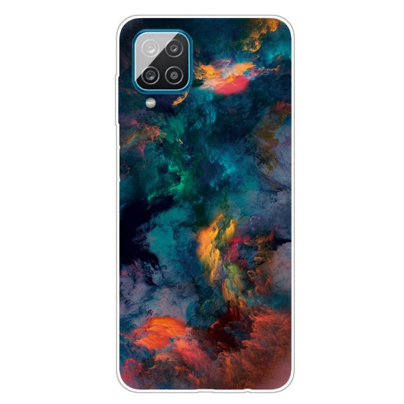 Etui Samsung Galaxy A12 Kolorowe Chmury