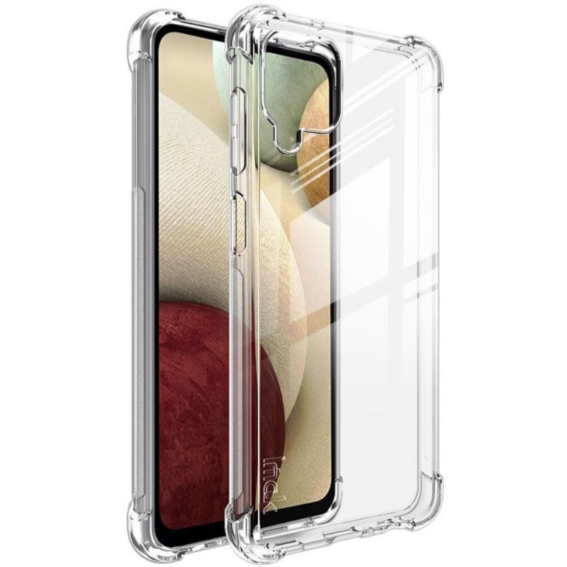 Etui Samsung Galaxy A12 Przezroczysty Czarny Imak Jedwabiście Przezroczysty