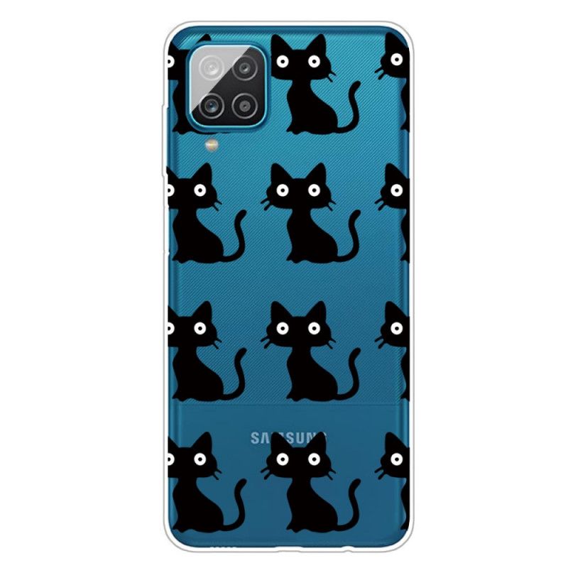 Etui Samsung Galaxy A12 Wiele Czarnych Kotów Etui Ochronne