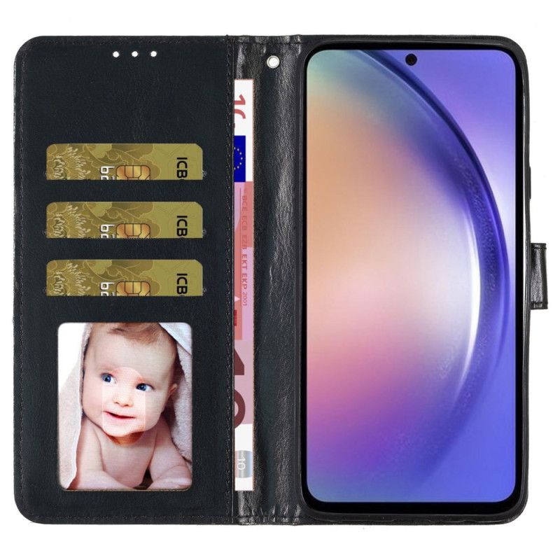 Etui Folio Samsung Galaxy A55 5g Cekinowy Pasek Etui Ochronne