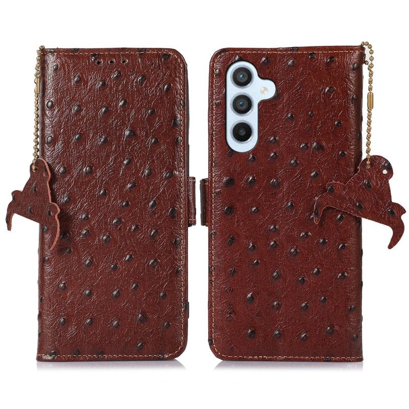 Etui Folio Samsung Galaxy A55 5g Tekstura Strusia I Funkcja Blokowania Rfid