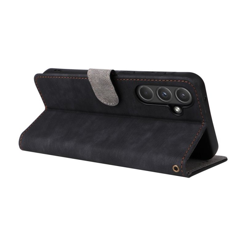 Etui Folio Samsung Galaxy A55 5g Zamszowy Pasek Blokujący Rfid Etui Ochronne