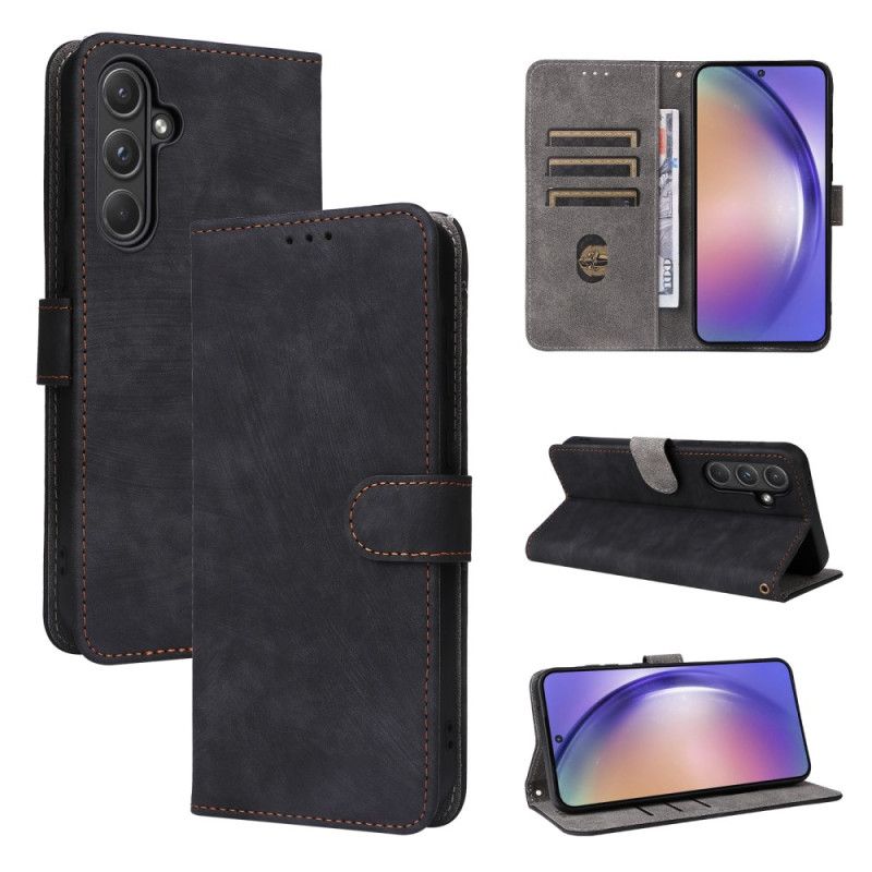 Etui Folio Samsung Galaxy A55 5g Zamszowy Pasek Blokujący Rfid Etui Ochronne