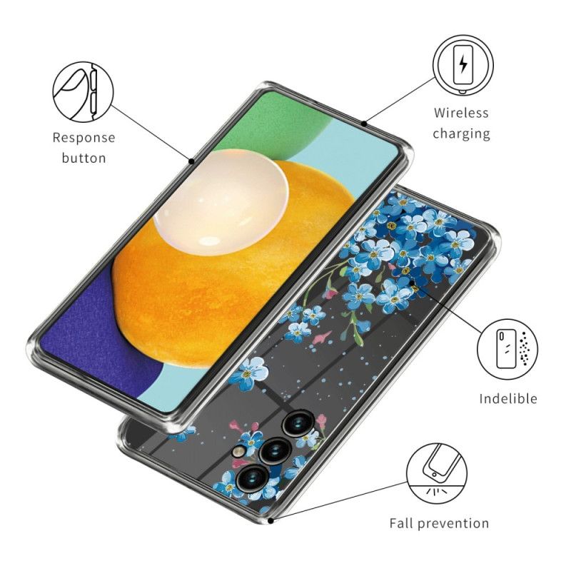 Etui Samsung Galaxy A55 5g Niebieskie Kwiaty