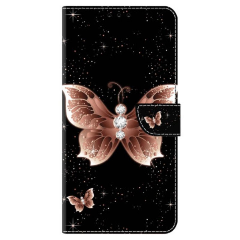 Pokrowce Samsung Galaxy A55 5g Różowy Diamentowy Motyl