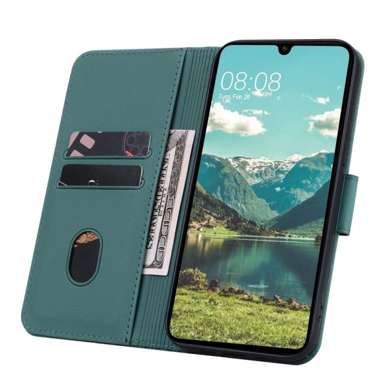 Skórzany Futerał Samsung Galaxy A55 5g Etui Na Telefon Diamenty Smile Z Paskiem