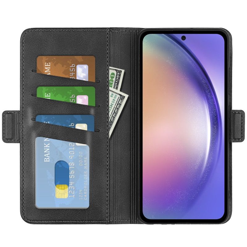 Skórzany Futerał Samsung Galaxy A55 5g Etui Na Telefon Podwójne Zapięcie