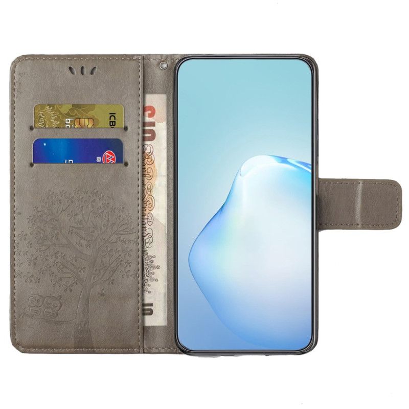 Skórzany Futerał Samsung Galaxy A55 5g Etui Na Telefon Sowa I Drzewo Na Smyczy
