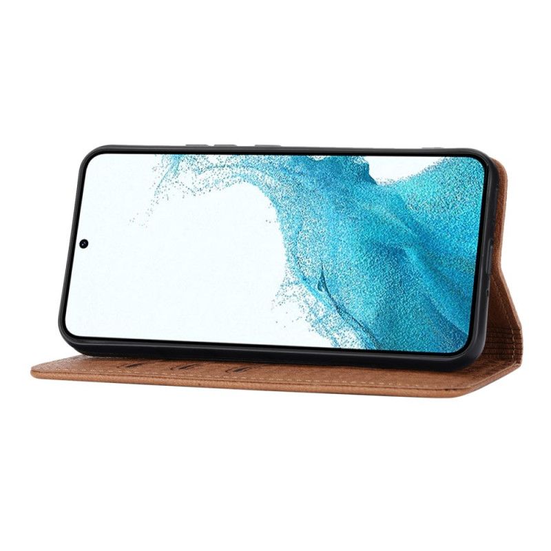 Skórzany Futerał Samsung Galaxy A55 5g Etui Na Telefon Tkana Tekstura Z Paskiem