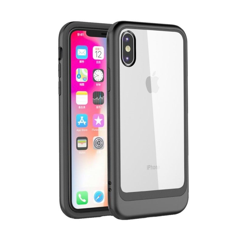 Etui iPhone XS Czarny Przezroczysty. Zdejmowany