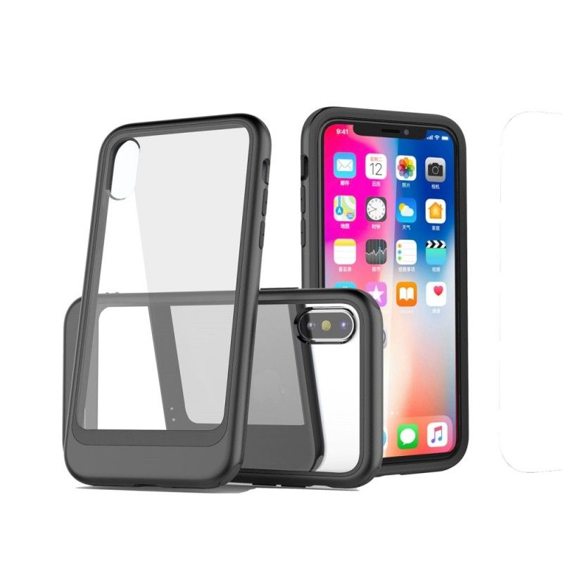 Etui iPhone XS Czarny Przezroczysty. Zdejmowany