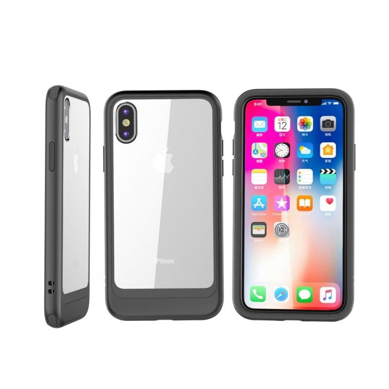 Etui iPhone XS Czarny Przezroczysty. Zdejmowany