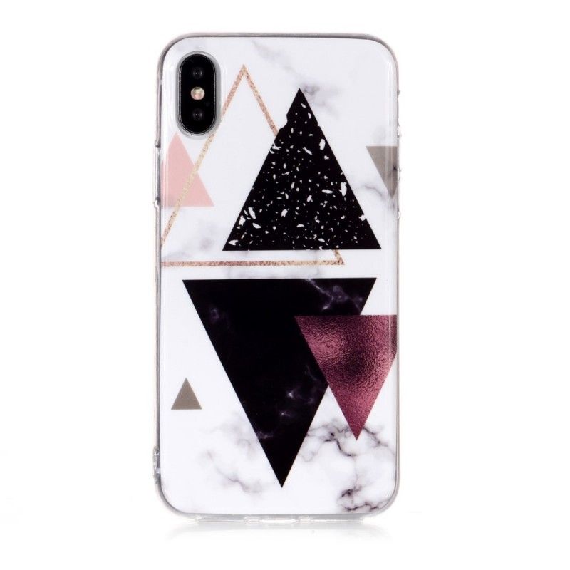 Etui iPhone XS Marmur W Kształcie Diamentu Etui Ochronne