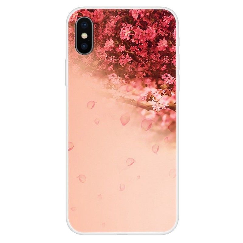 Etui iPhone XS Przezroczyste Romantyczne Drzewo Etui Ochronne