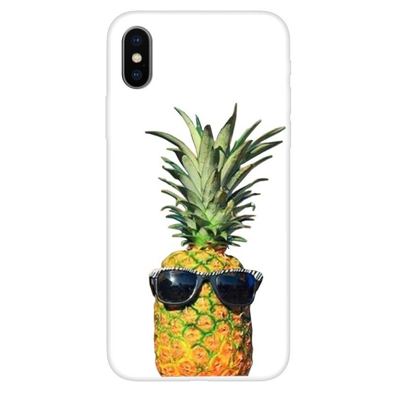 Etui iPhone XS Przezroczysty Ananas W Okularach