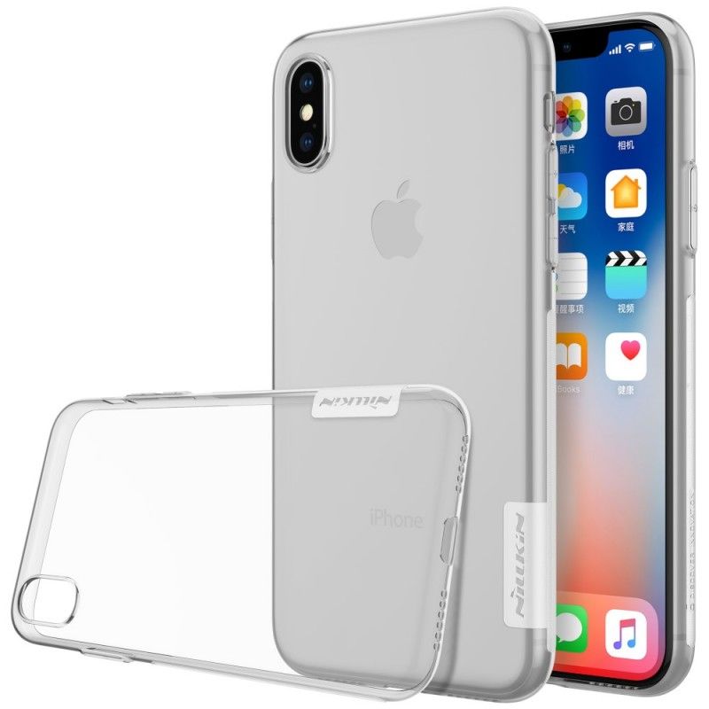 Etui iPhone XS Przezroczysty Czarny Przezroczysty Nillkin