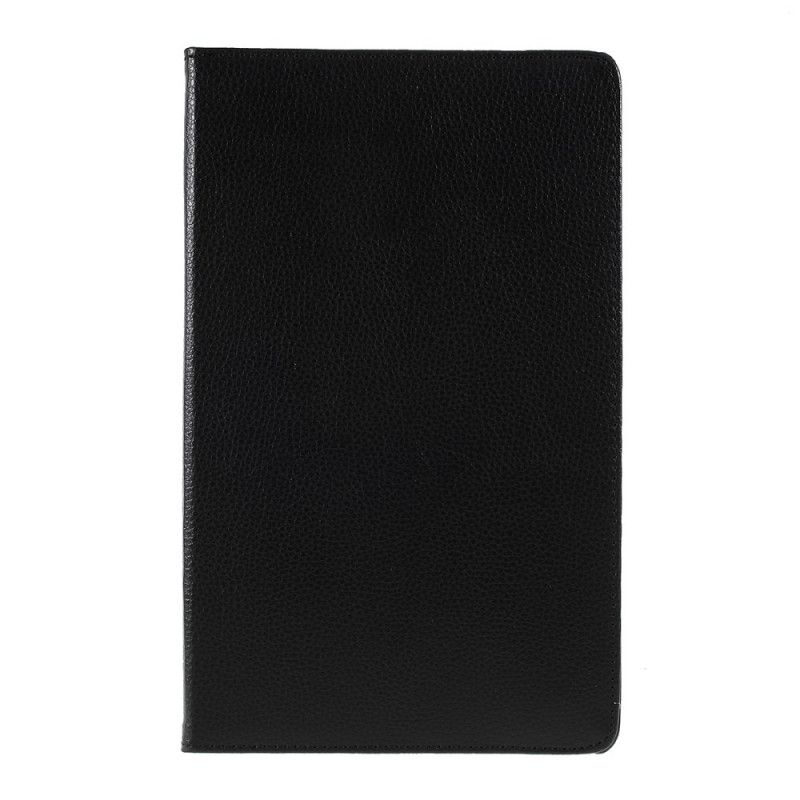 Etui Folio Samsung Galaxy Tab A 10.1 (2019) Biały Czarny Obracana O 360 ° Imitacja Skóry Liczi Etui Ochronne