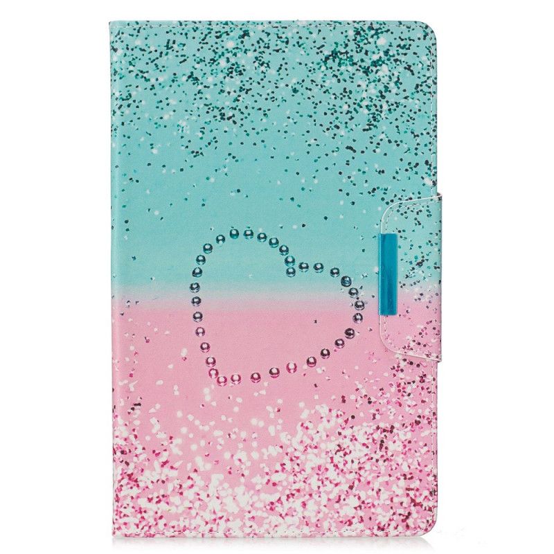 Etui Folio Samsung Galaxy Tab A 10.1 (2019) Brokatowe Serce Z Wzorem