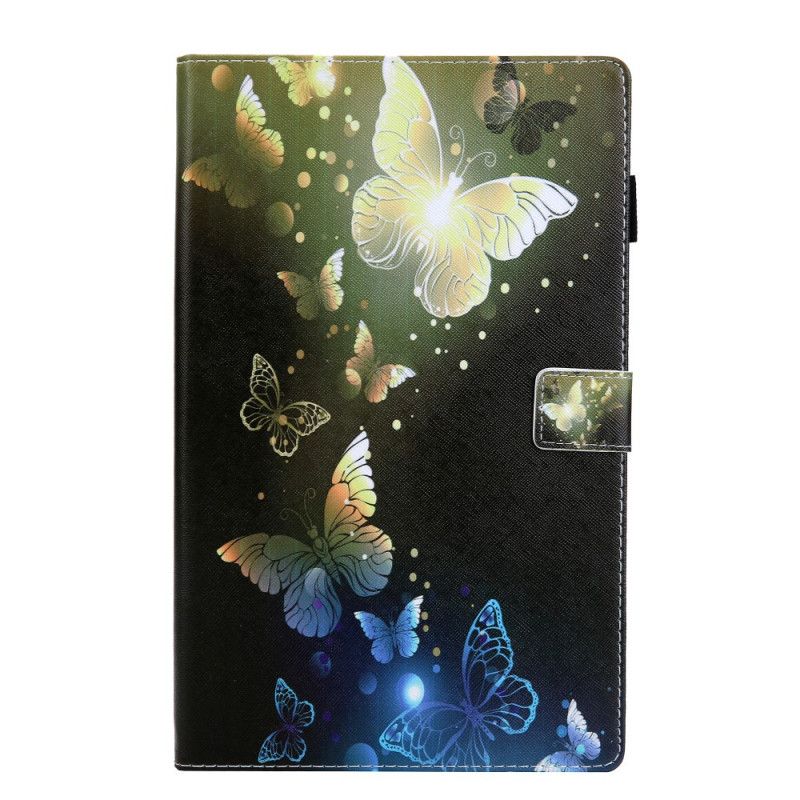 Etui Folio Samsung Galaxy Tab A 10.1 (2019) Fioletowy Czarny Motyle W Locie Etui Ochronne