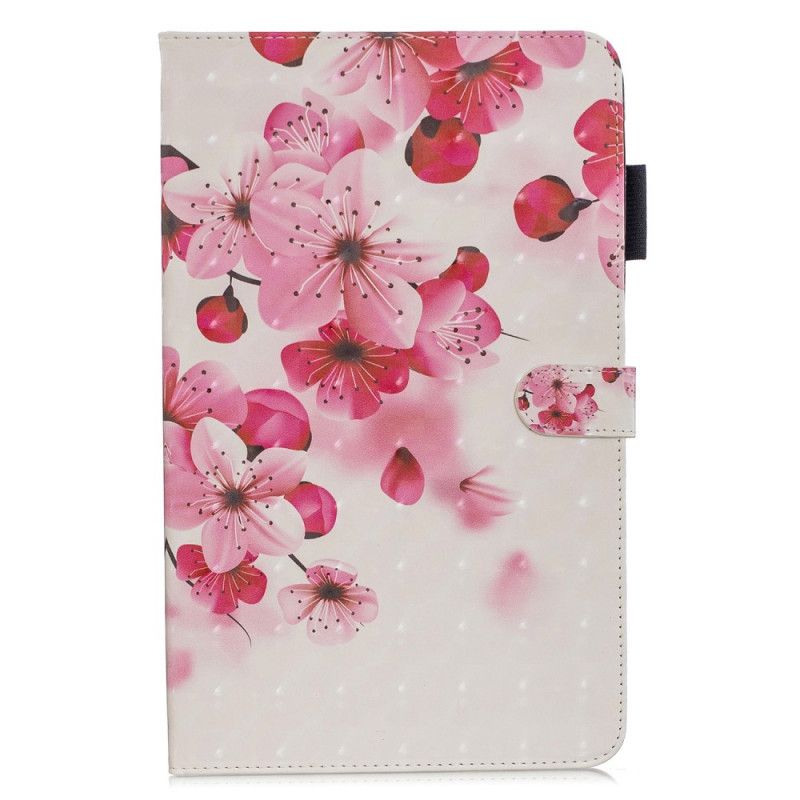 Etui Folio Samsung Galaxy Tab A 10.1 (2019) Różowy Biały Odkrycie Kwiatów Etui Ochronne