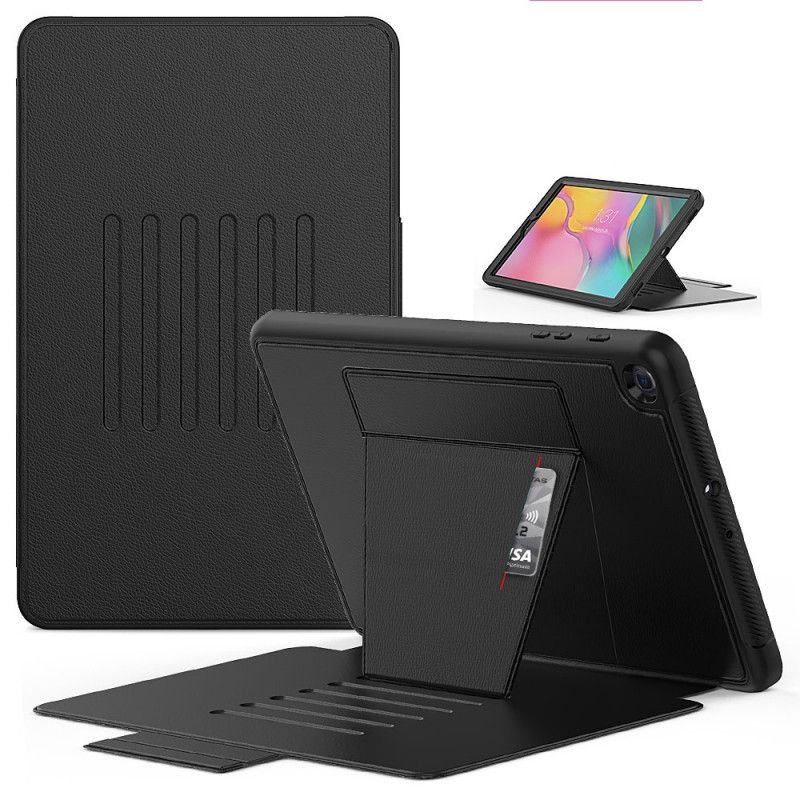 Etui Samsung Galaxy Tab A 10.1 (2019) Czerwony Czarny Magnetyczny Wspornik Wielokątowy Etui Ochronne