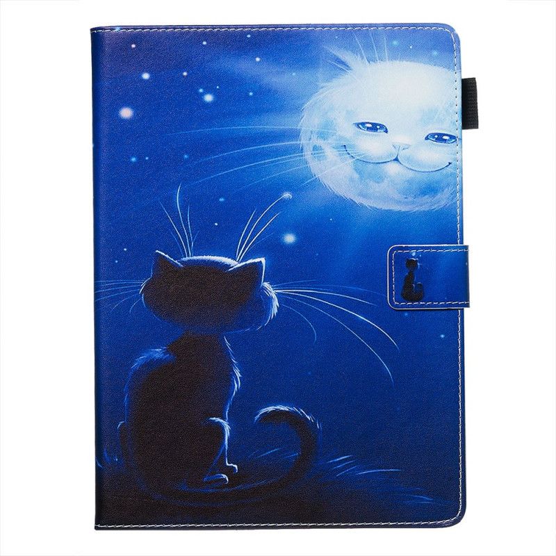 Skórzany Futerał Samsung Galaxy Tab A 10.1 (2019) Etui na Telefon Kot W Świetle Księżyca