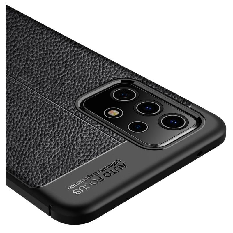 Futerały Samsung Galaxy A52 4G / A52 5G Czerwony Czarny Etui na Telefon Efekt Skóry Z Podwójną Linią Liczi