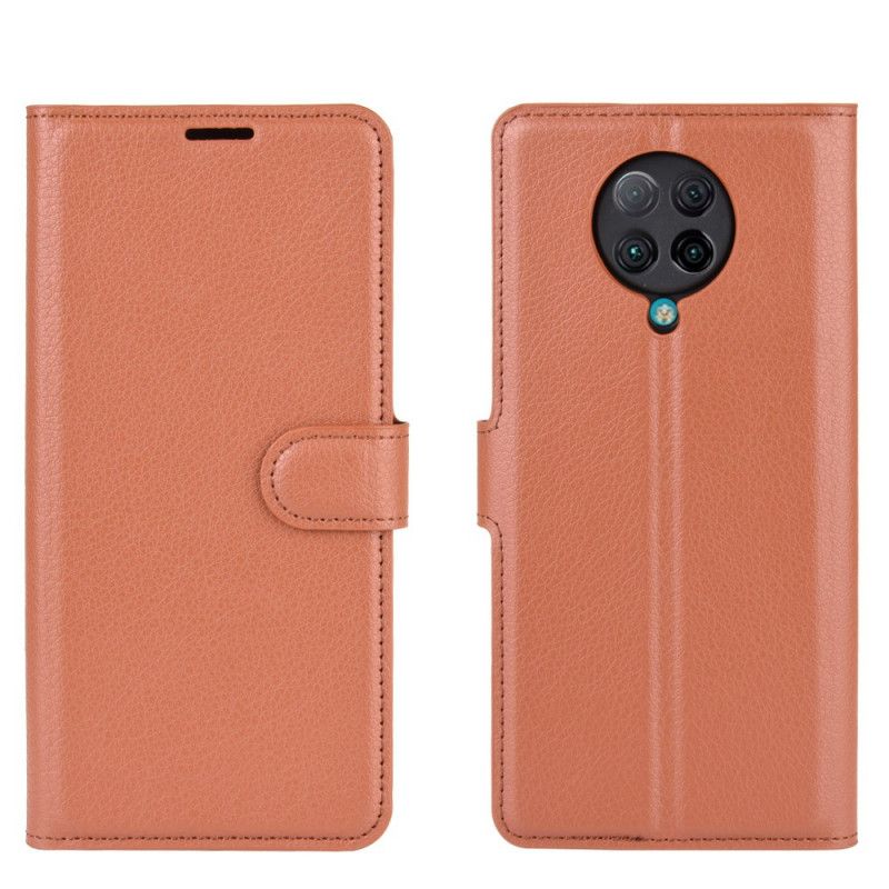 Etui Folio Xiaomi Poco F2 Pro Biały Czarny Klasyczna Sztuczna Skóra