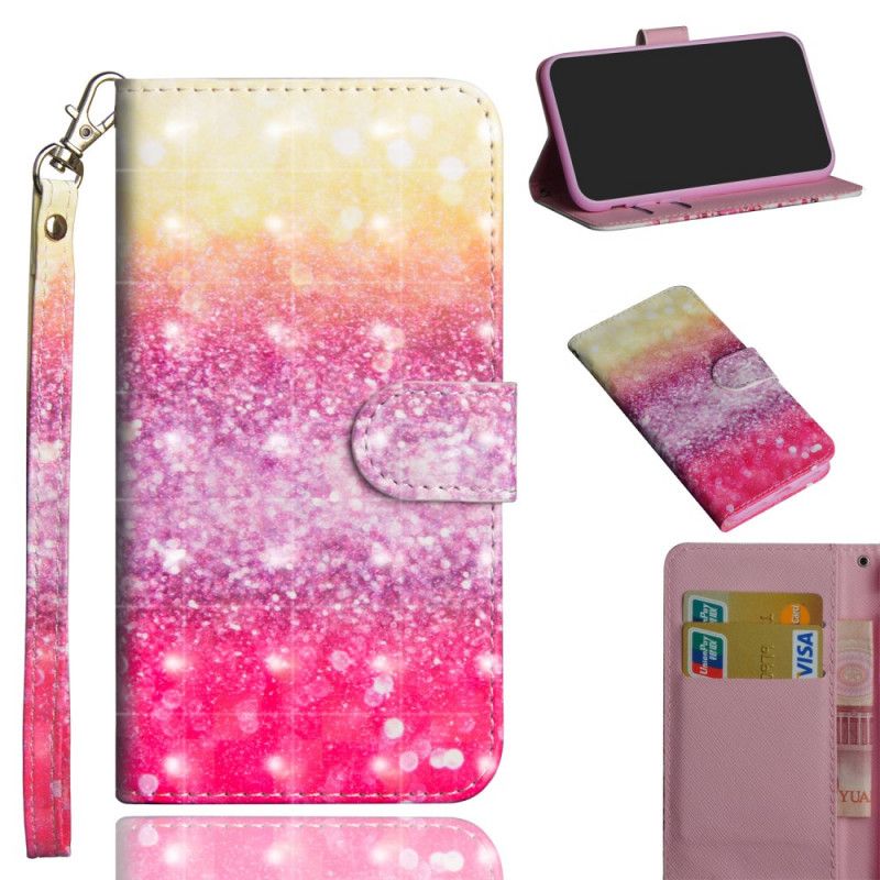 Etui Folio Xiaomi Poco F2 Pro Magenta Brokatowy Gradient Etui Ochronne