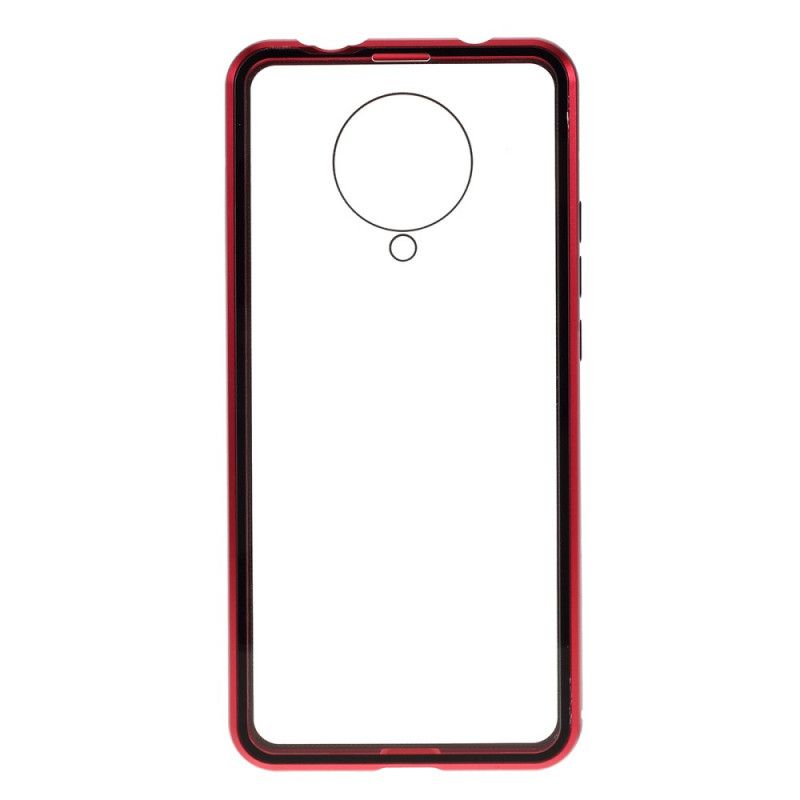 Etui Xiaomi Poco F2 Pro Czerwony Czarny Szkło Hartowane I Metal Z Przodu Iz Tyłu Etui Ochronne