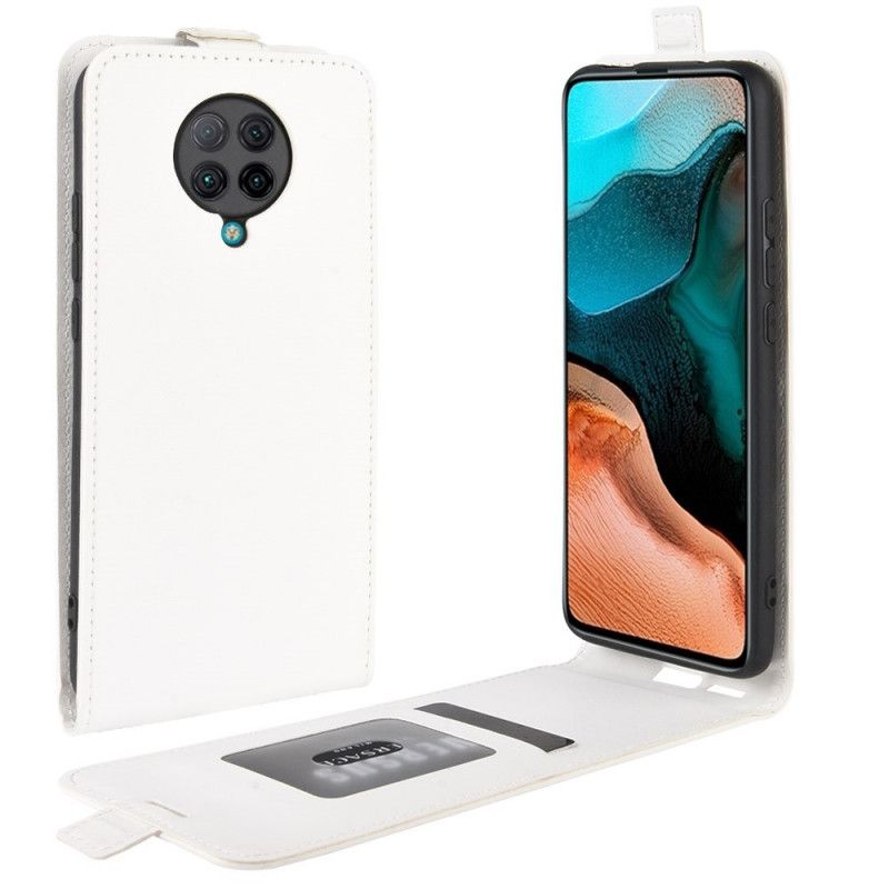 Pokrowce Xiaomi Poco F2 Pro Biały Czarny Efekt Składanej Skóry