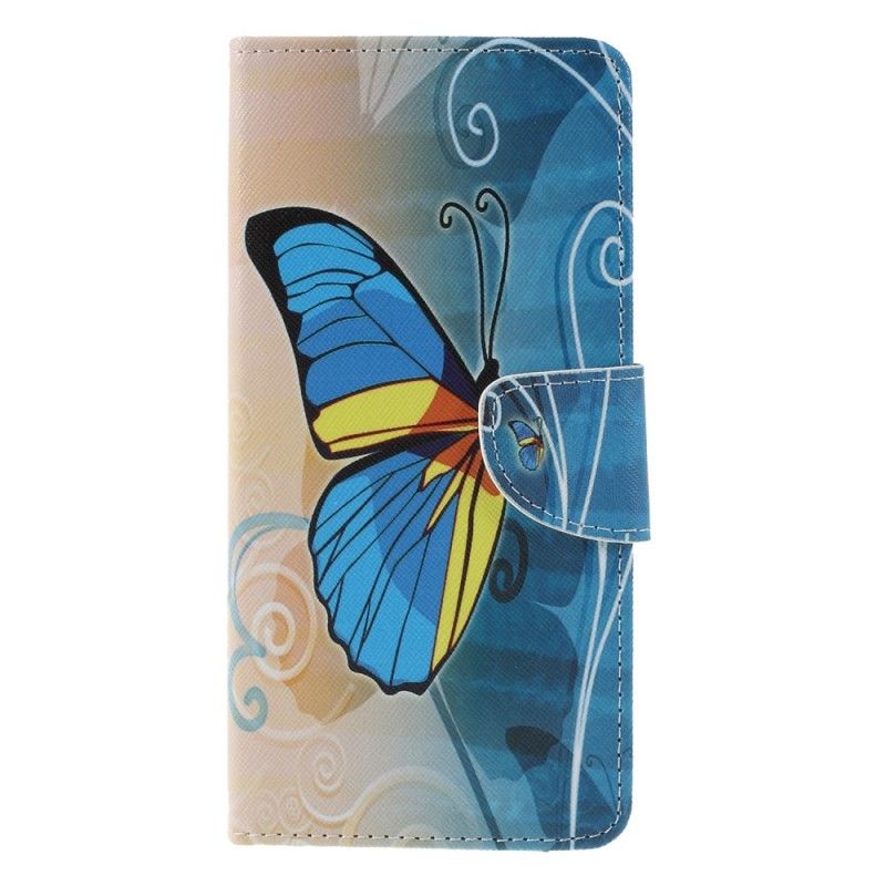 Etui Folio Samsung Galaxy J6 Plus Fioletowy Jasnoniebieski Motyle I Kwiaty