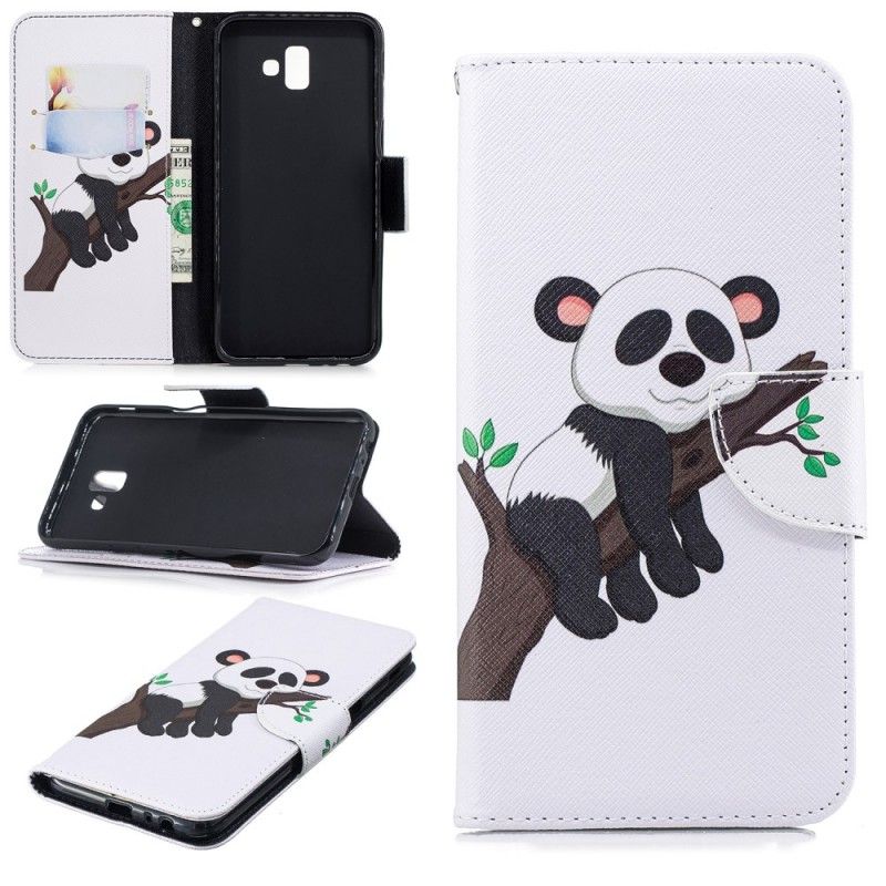 Etui Folio Samsung Galaxy J6 Plus Leniwa Panda Etui Ochronne