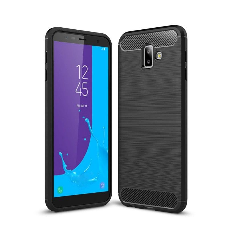 Etui Samsung Galaxy J6 Plus Granatowy Czarny Szczotkowane Włókno Węglowe