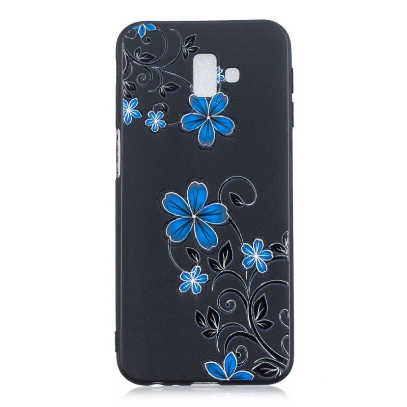 Etui Samsung Galaxy J6 Plus Niebieskie Kwiaty Etui Ochronne