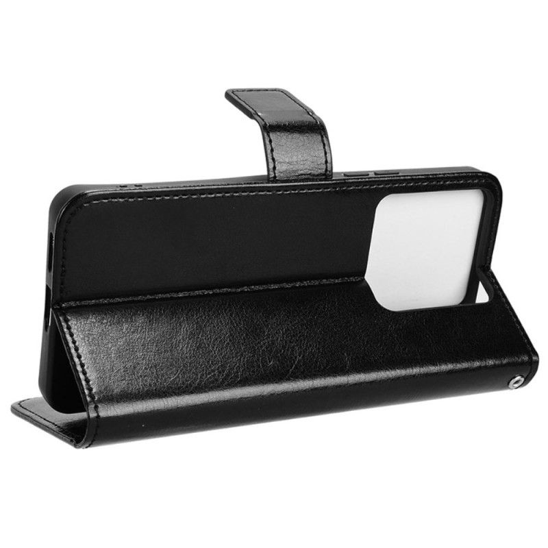 Etui Folio Xiaomi Redmi Note 13 5g Błyszcząca Sztuczna Skóra Z Paskiem Etui Ochronne