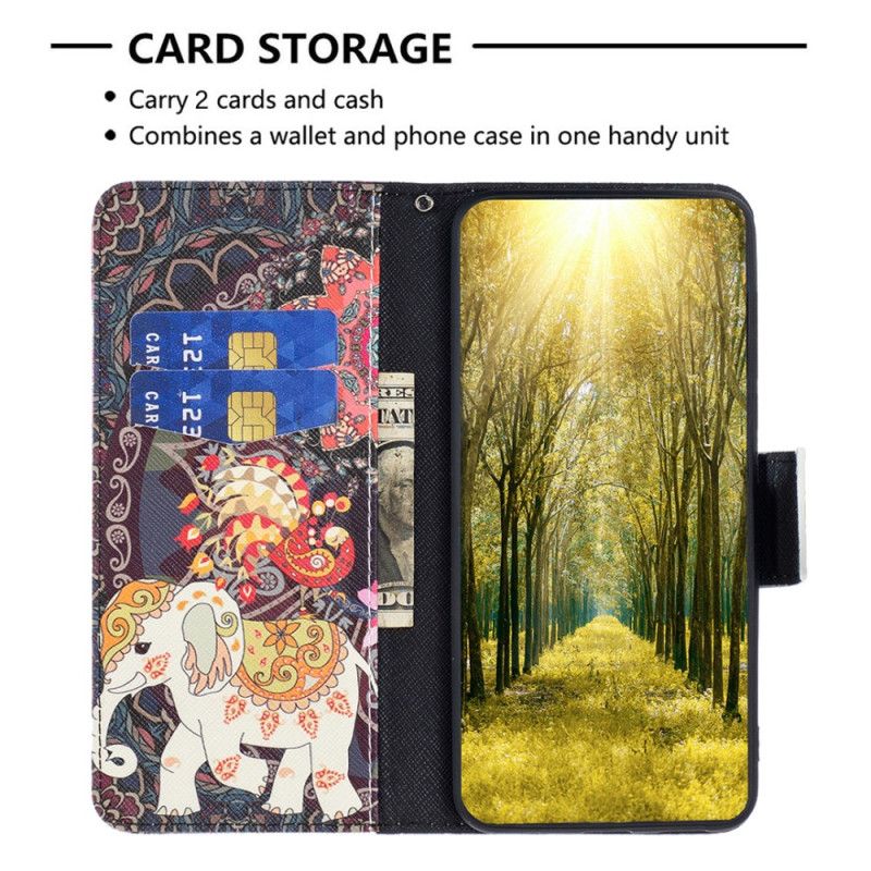 Etui Folio Xiaomi Redmi Note 13 5g Słoń Indyjski Etui Ochronne