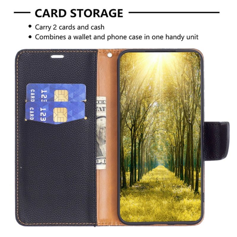 Etui Folio Xiaomi Redmi Note 13 5g Sztuczna Skóra Litchi Z Paskiem Etui Ochronne