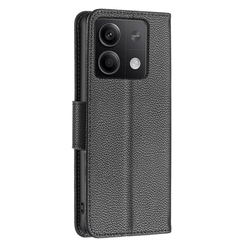 Etui Folio Xiaomi Redmi Note 13 5g Sztuczna Skóra Litchi Z Paskiem Etui Ochronne