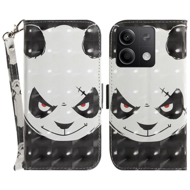 Etui Folio Xiaomi Redmi Note 13 5g Wściekła Panda Z Paskiem Etui Ochronne