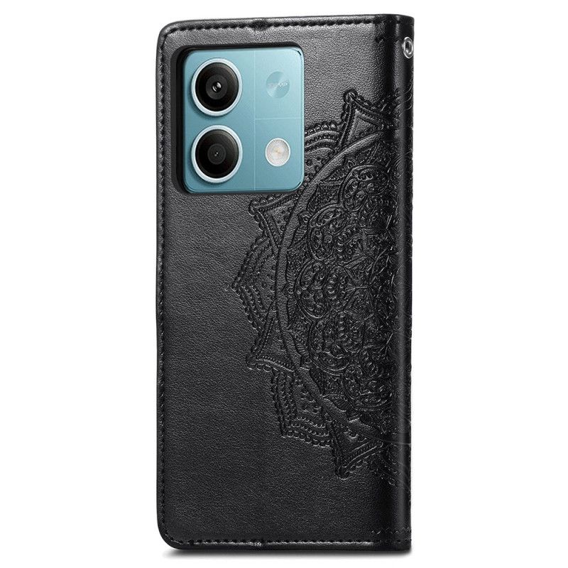 Skórzany Futerał Xiaomi Redmi Note 13 5g Etui Na Telefon Barokowa Mandala Z Paskiem