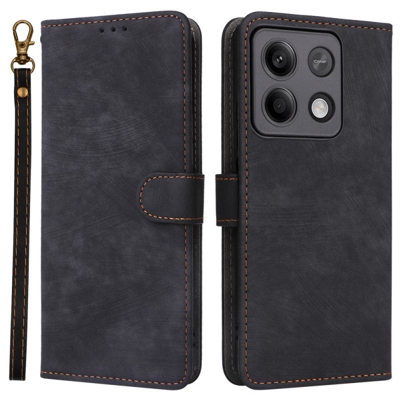 Skórzany Futerał Xiaomi Redmi Note 13 5g Etui Na Telefon Z Blokadą Rfid I Smyczą