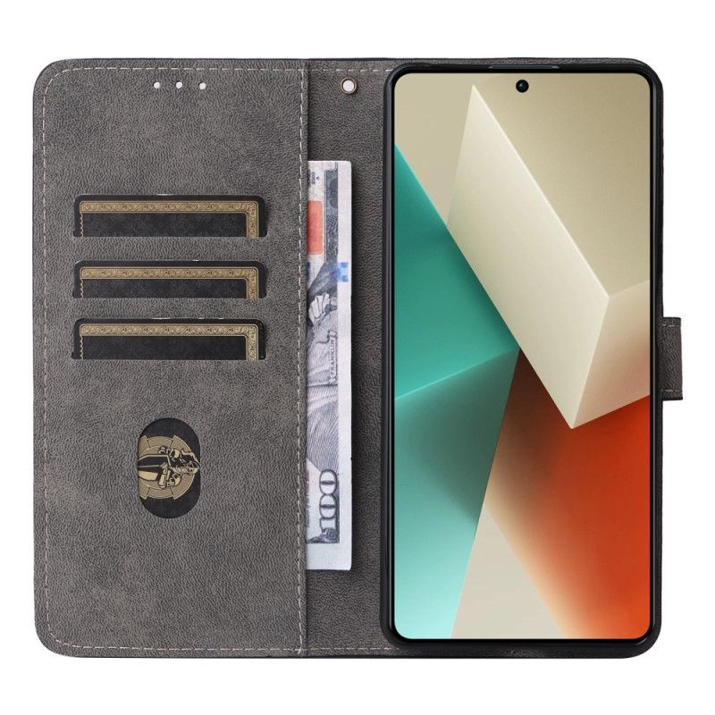 Skórzany Futerał Xiaomi Redmi Note 13 5g Etui Na Telefon Z Blokadą Rfid I Smyczą