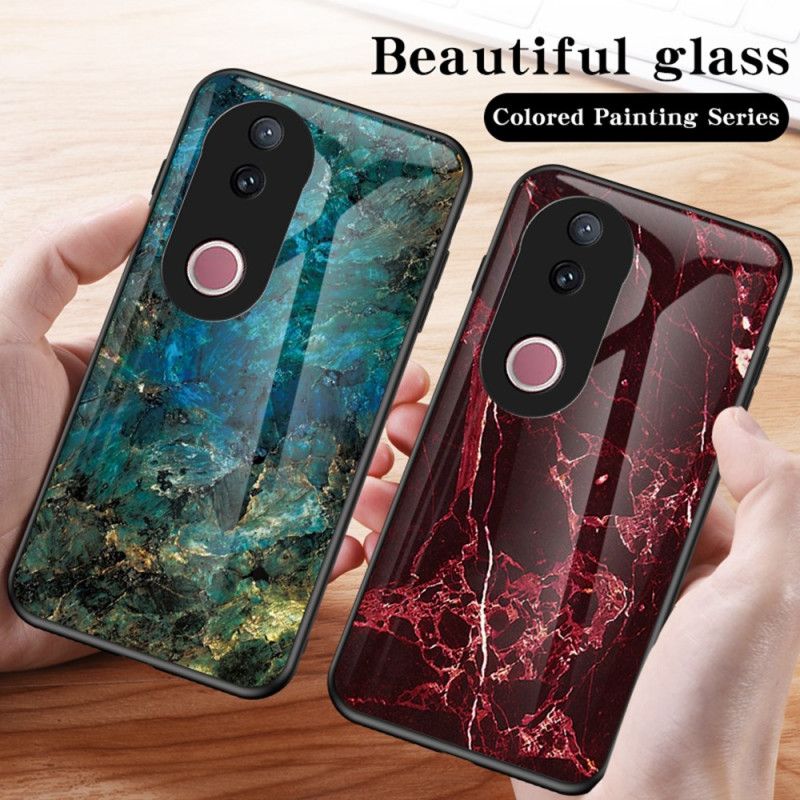 Etui Do Vivo V50 5g Marmurowe Szkło Hartowane
