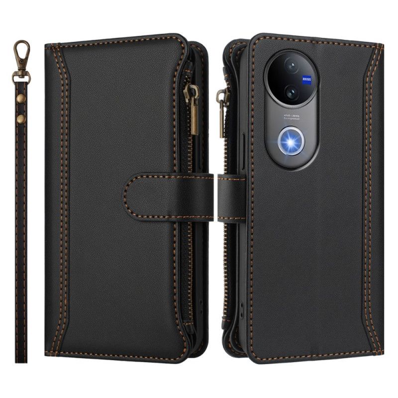Etui Folio Vivo V50 5g 9 Przegródek Na Karty I Pasek Na Nadgarstek