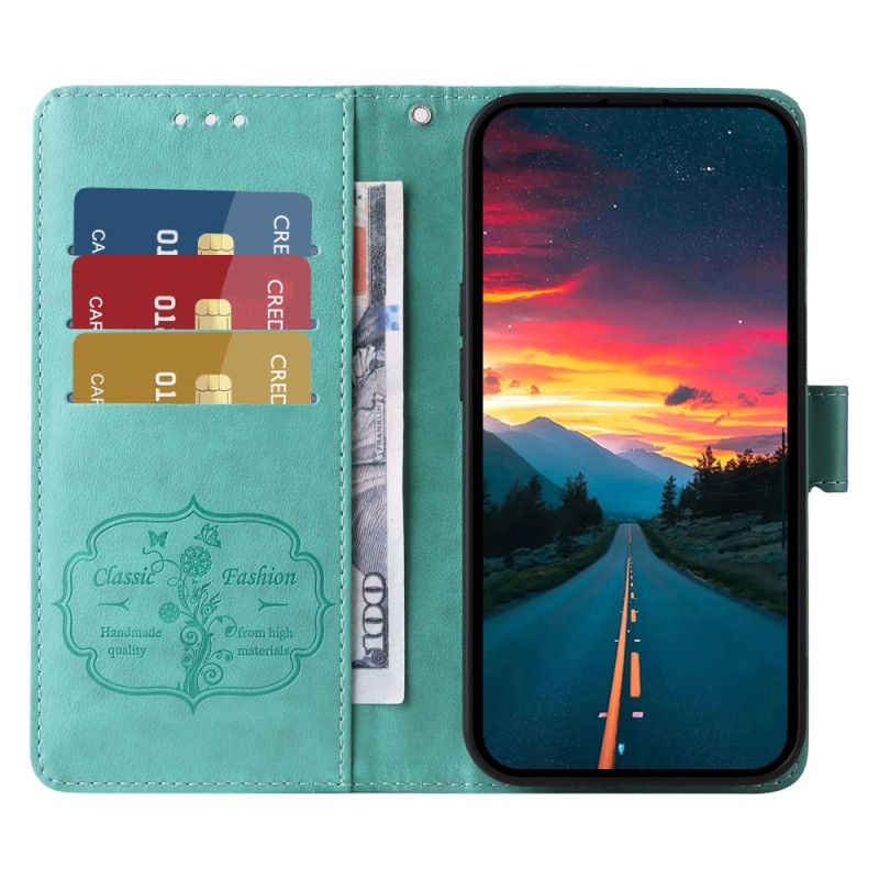 Etui Folio Vivo V50 5g Kwiatowy Wzór Motyla Etui Ochronne