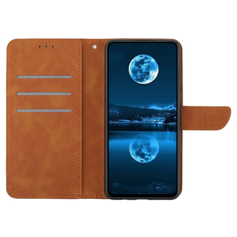 Etui Folio Vivo V50 5g Linie I Sznurki Ściągające Etui Ochronne