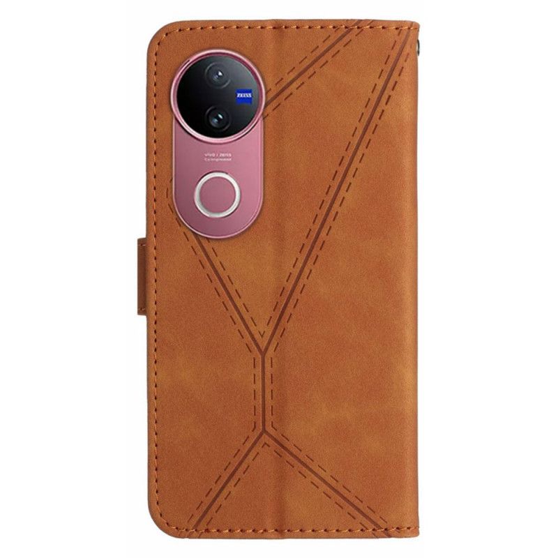 Etui Folio Vivo V50 5g Linie I Sznurki Ściągające Etui Ochronne
