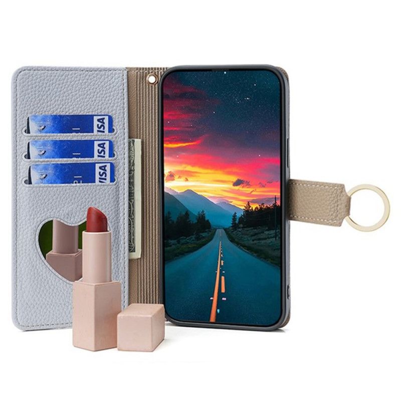 Etui Folio Vivo V50 5g Portfel Z Lusterkiem I Łańcuszkiem